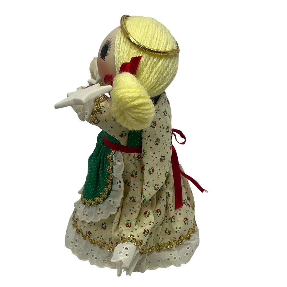 Kammerer 1983 #6 Angel Porcelain Hand Painted Christmas Tree Topper Big Eyes